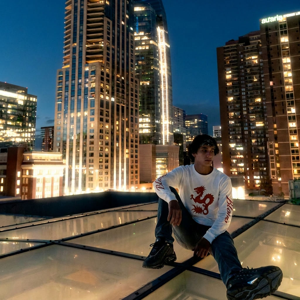 ZUSHI WHITE RED LONGSLEEVE